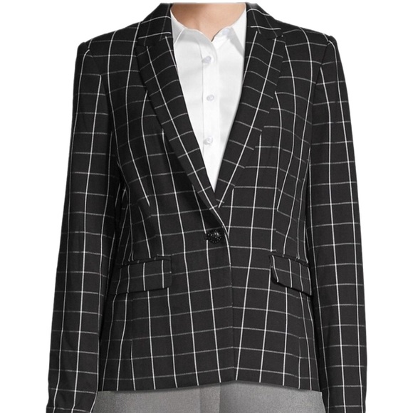 Karl Lagerfeld Jackets & Blazers - Karl Lagerfeld Plaid Jacket Blazer 10 Black White Career Professional